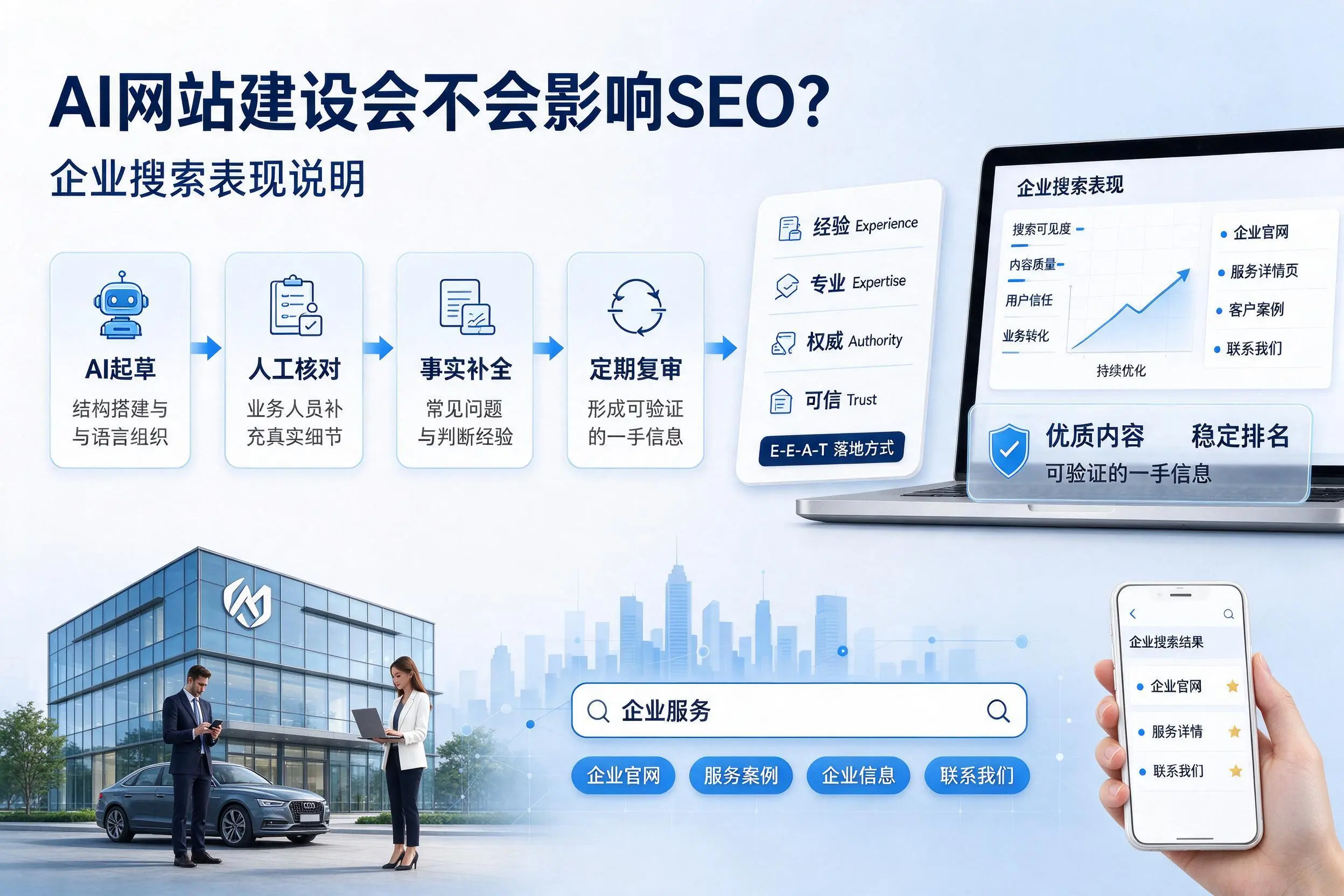 AI网站建设会不会影响SEO？淮安企业搜索表现说明