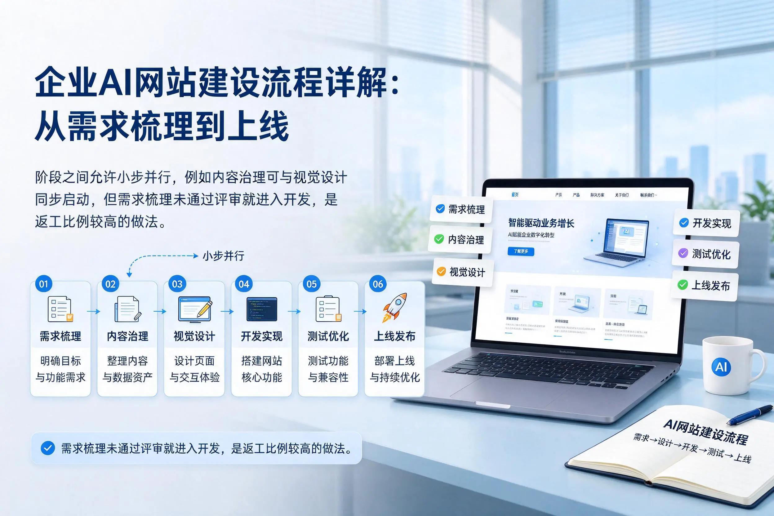 淮安企业AI网站建设流程详解：从需求梳理到上线