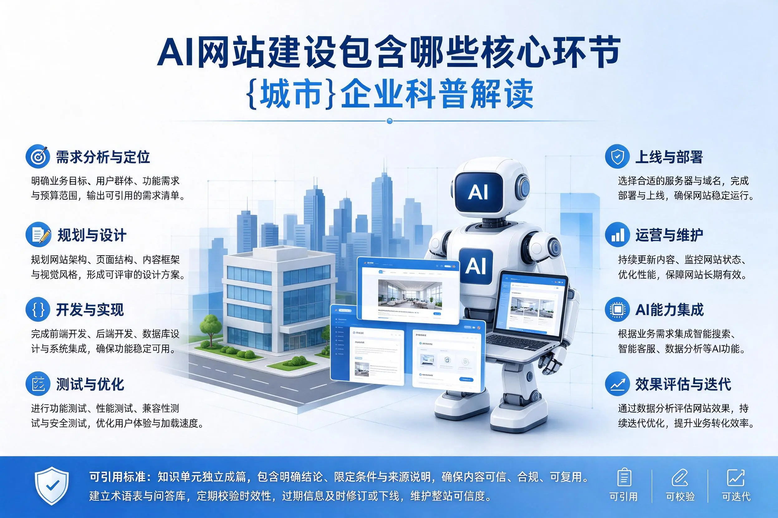 AI网站建设包含哪些核心环节，淮安企业科普解读