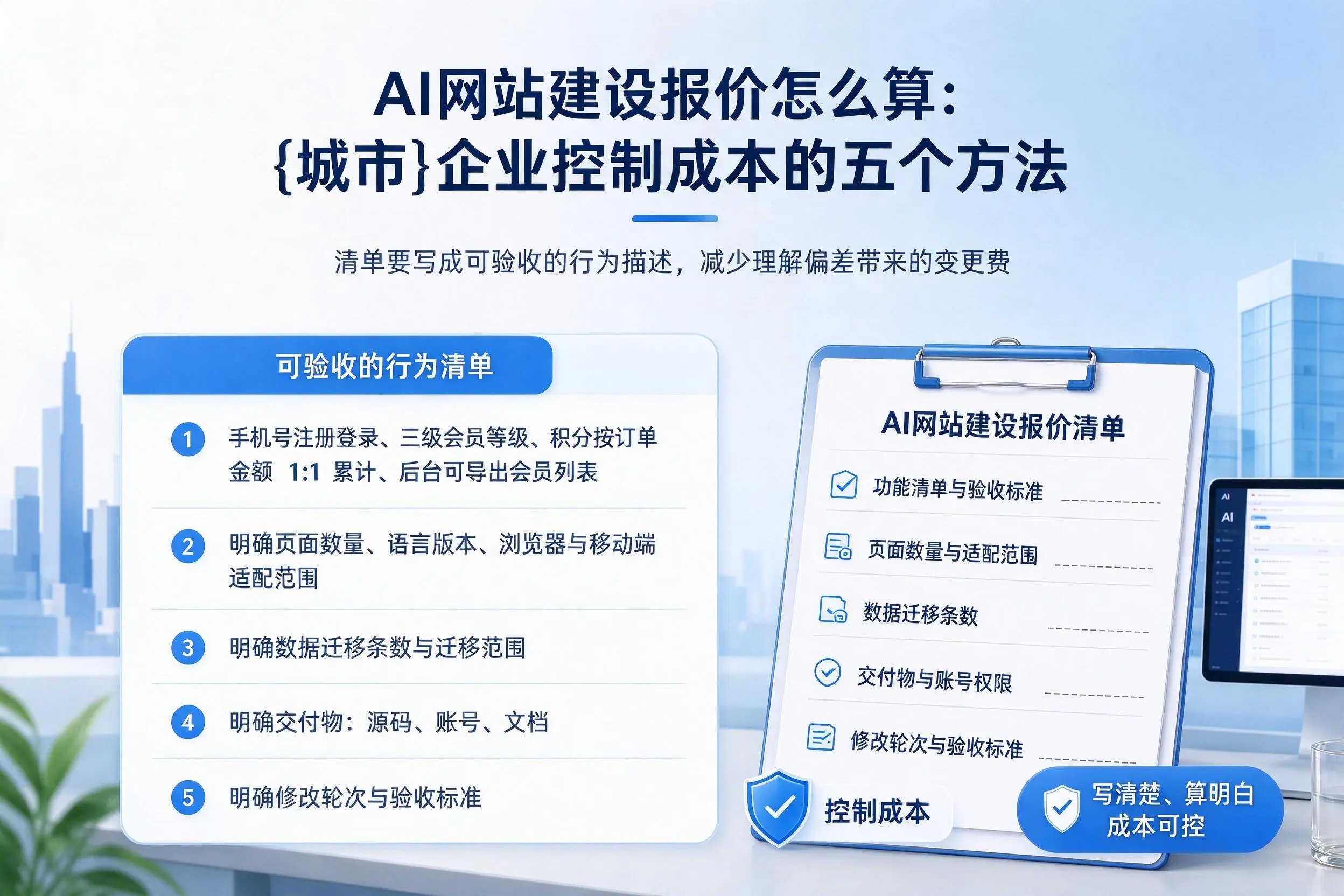 AI网站建设报价怎么算：淮安企业控制成本的五个方法